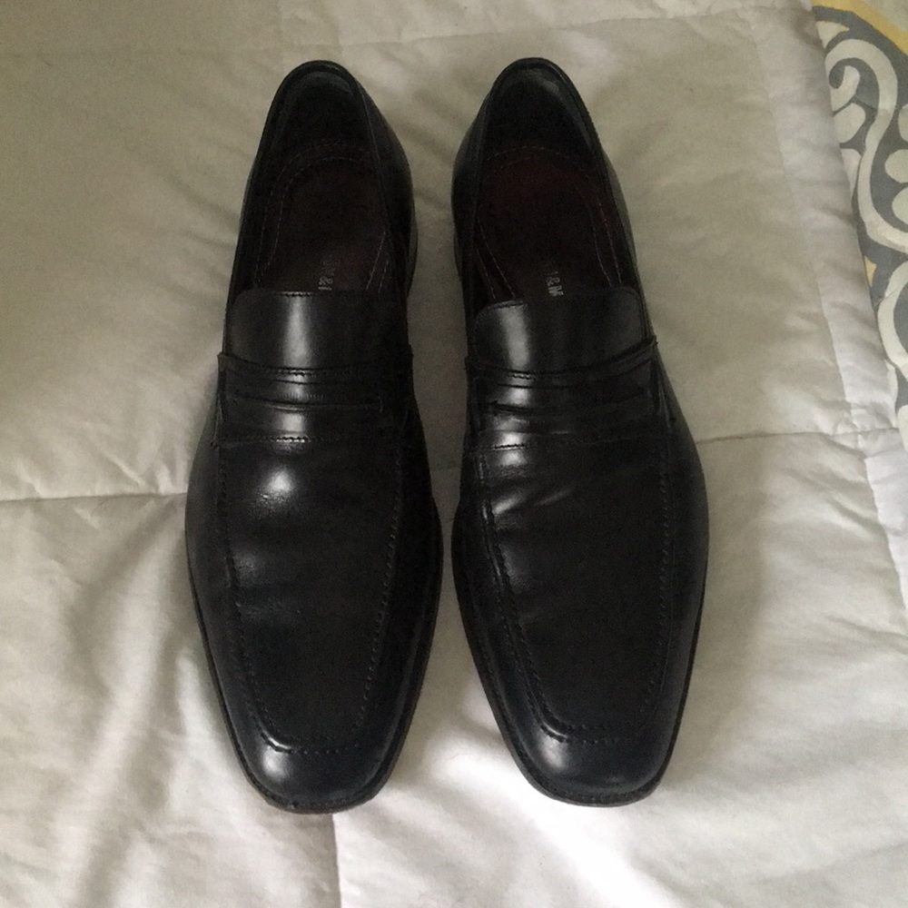 Johnston & Murphy black leather shoes